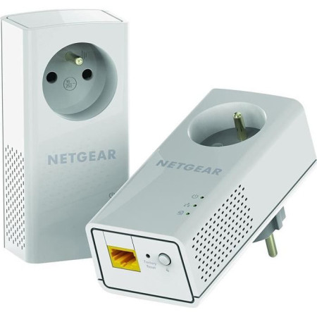 NETGEAR Pack de 2 adaptateurs CPL 2000 Mbit/s- 2 ports 10/100/1000 RJ45 - Avec prise