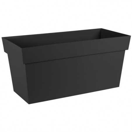 Jardiniere Muret a réserve d'eau avec roulettes - EDA - Toscane - 74 L - 79 x 35 x H.39 cm - Gris Anthracite