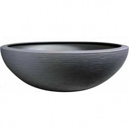 Pot vasque Ø 59 cm - EDA - Graphit UP - 39 L - Intérieur/ Extérieur - Décor Graphique - Ø 59 x H. 21 cm - Gris Anthracite