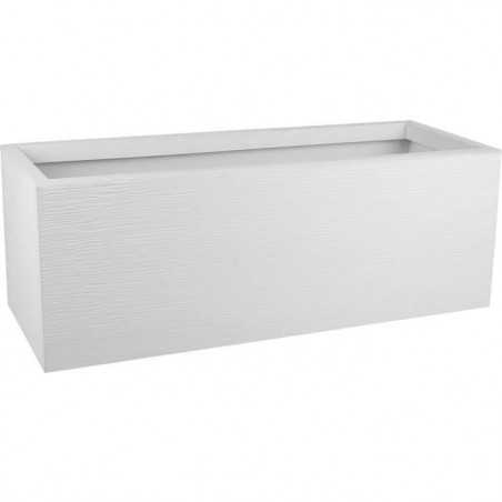 Jardiniere - EDA - Graphit Up - 57 L - Intérieur/ Extérieur - Décor Graphique - 79,5 x 29,5 x H. 29,5 cm - Blanc Cérusé