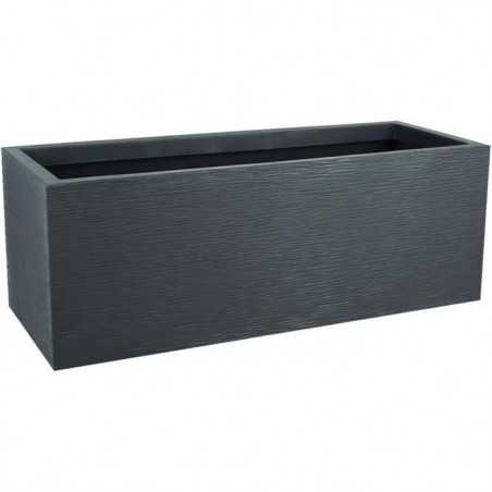 Jardiniere - EDA - Graphit Up - 57 L - Intérieur/ Extérieur - Décor Graphique - 79,5 x 29,5 x H. 29,5 cm - Gris Anthracite