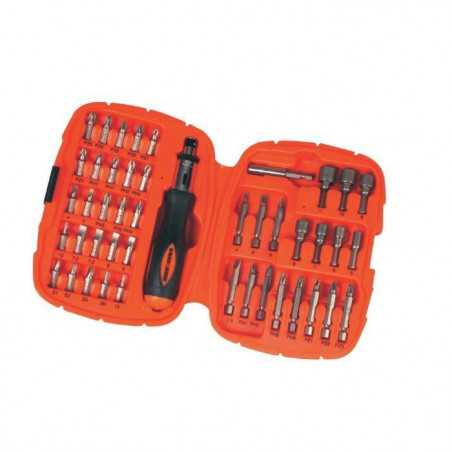 Kit tournevis et embouts a cliquet - BLACK+DECKER - A7039-XJ - 45 pieces