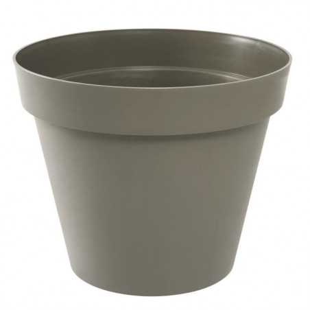 Pot de fleur Rond - Ø 60 cm - EDA - Toscane - 76 L - Intérieur/Extérieur - Ø 60 x H 47 cm - Taupe