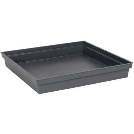 Soucoupe carrée - Toscane - EDA - Plastique - 40 cm - Intérieur / Extérieur - Gris Anthracite