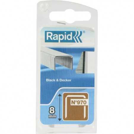 Agrafes en fil plat galvanisés n° 970/08 mm - 1120 pieces - Blister - RAPID-ISABERG - 40109550