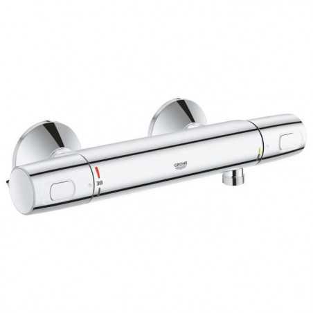 GROHE Mitigeur thermostatique Douche Precision Trend, montage mural, protection anti-brûlure, raccord fileté 1/2, chromé, 342290