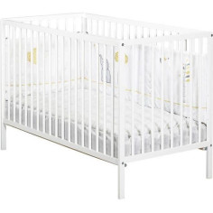 Lit bébé - 120 x 60 cm - Babyprice First - Tout barreaux - En bois blanc