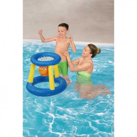 Jeu de piscine Panier de Basket flottant - BESTWAY - 52418 - Ballon, 3 anneaux, diametre 61 cm
