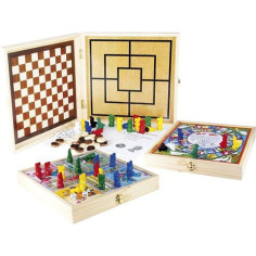 JEUJURA Coffret Bois 100 Jeux de société traditionnels JEUJURA Coffret Bois 100 Jeux de société traditionnels