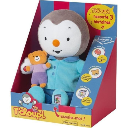 T'CHOUPI Peluche Raconte moi une histoire ± 30 cm