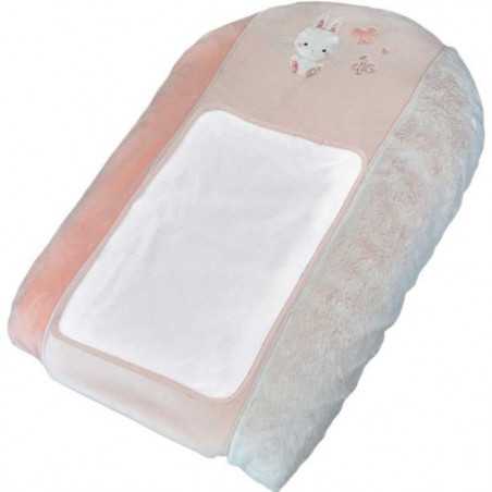 Matelas a&nbsp; langer avec housse Lapinou - Rose - 50 x 75 cm