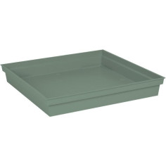 Soucoupe carrée Toscane - EDA PLASTIQUE - 40 cm - Vert laurier - Plastique