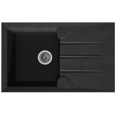 STRADOUR Evier cuisine a encastrer 1 bac + 1 égouttoir Aloa - Résine - 81 x 50 cm - Noir STRADOUR Evier cuisine a encastrer 1 bac + 1 égouttoir Aloa - Résine - 81 x 50 cm - Noir