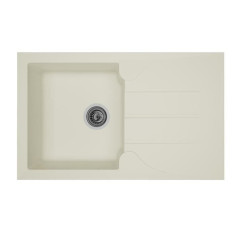 STRADOUR Evier cuisine a encastrer 1 bac + 1 égouttoir Aloa - Résine - 81 x 50 cm - Blanc STRADOUR Evier cuisine a encastrer 1 bac + 1 égouttoir Aloa - Résine - 81 x 50 cm - Blanc