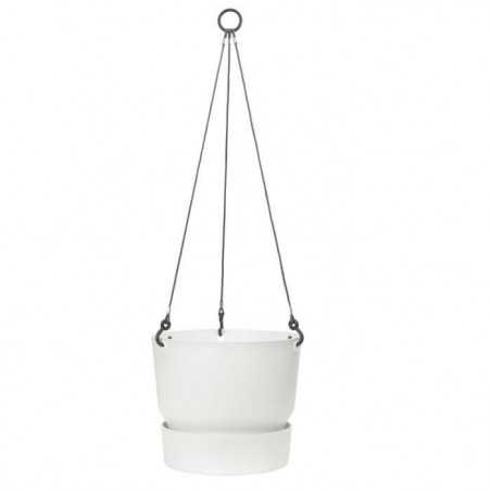 ELHO Pot de fleurs a suspendre Greenville - Ø 23,9 x H 20,3 cm - Extérieur - Blanc