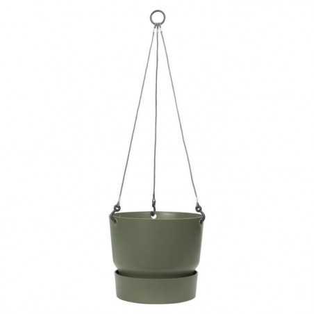 ELHO Pot de fleurs a suspendre Greenville - Ø 23,9 x H 20,3 cm - Extérieur - Vert feuille
