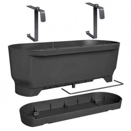 ELHO Balconniere Greenville Easy Balcony 52 - Living Noir - Balcon - L 21.2 x W 52 x H 19.4 cm