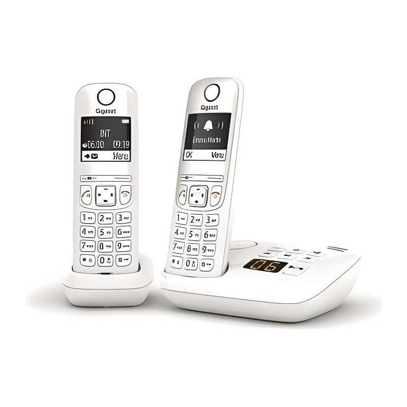 Gigaset AS690A Quattro – Téléphone Fixe Sans Fil Avec Répondeur, Mains-Libres HD Et Grand Écran (Noir) – Version Française