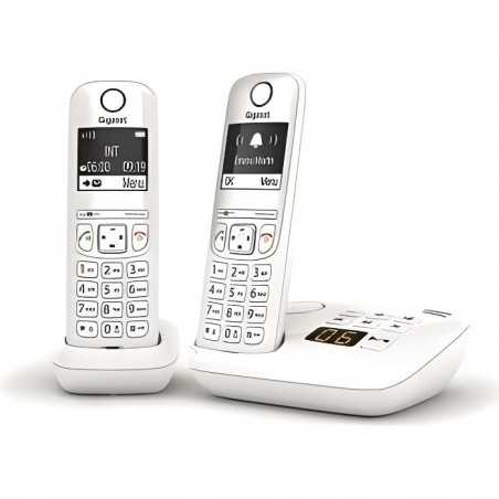 Téléphone Fixe AS690 A Duo Blanc - GIGASET - Sans fil - Répondeur 20 min - ID d'appelant - Mains libres