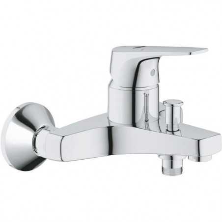 GROHE Robinet Bain/Douche Start Flow, montage mural, raccord fileté pour flexible en 1/2, rosaces métal incluses, chromé 2377200