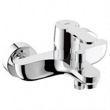 Mitigeur monocommande bain douche - GROHE - Get - Montage mural - Raccord fileté - Rosaces métal