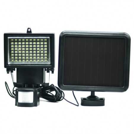 GALIX Spot solaire tres éclairant avec détecteur de présence - 80 LED - Noir