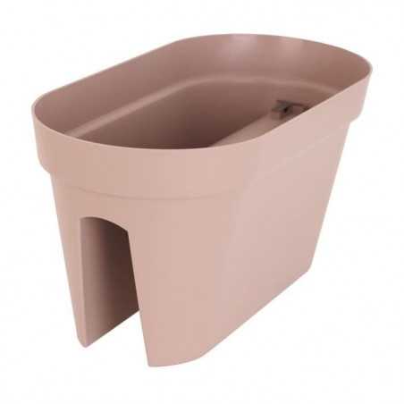 Jardiniere balcon CAPRI - Plastique - Gris taupe - Ovale - 30 x 60 x H 30 cm - ARTEVASI