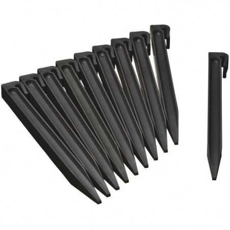Ancres pour bordure de jardin en polyéthylene recyclé - NATURE - H26,7 x 1,9 x 1,8 cm - Noir
