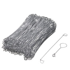 NATURE Lot de 200 Liens a boucle en acier galvanisé pour torsadeuse a fil - (L16 cm x Ø1 mm) NATURE Lot de 200 Liens a boucle en acier galvanisé pour torsadeuse a fil - (L16 cm x Ø1 mm)