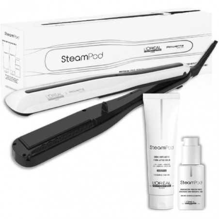 Steampod 3.0 - Pack Cheveux Epais : Lisseur Vapeur Professionnel + Creme de lissage Vapo-Active + Sérum de Finition