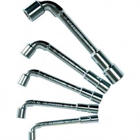 Coffret de 5 clés a pipe débouchées FACOM - 76.J5PB - 12 pans x 6 pans - Ouvertures de 8 a 17 mm - Profil OGV