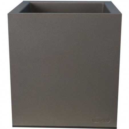 Bac a fleurs RIVIERA Granit - 39,5x39,5x44,5 cm - Gris - Avec réserve d'eau - 38 L