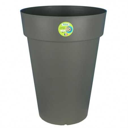Pot de fleurs - RIVIERA - Soleilla Rond - Ø 39 x H 52 cm - Gris pailleté