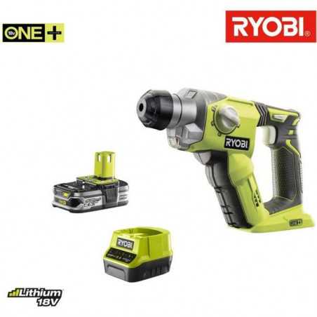 RYOBI - Perforateur SDS+ 18V ONE+ - 4 modes - 1,3 Joules Epta + batterie 2,5 Ah - chargeur, sac de transport - R18SDS-125S