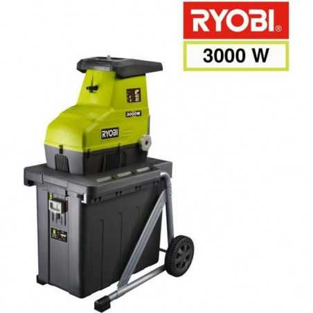 Broyeur de végétaux électrique 3000W RYOBI RSH3045U - Débit 200kg/h, bac 55L