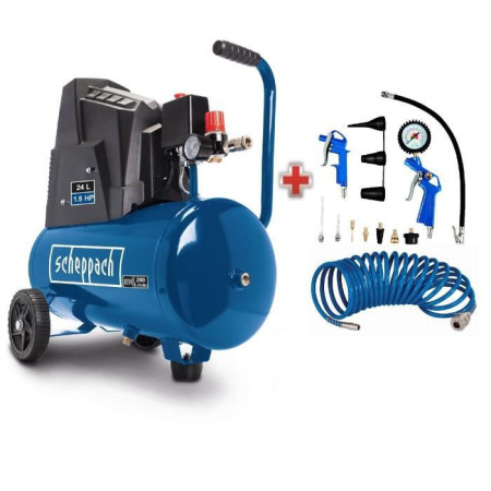 Compresseur d'air horizontal Scheppach HC30o - 24L - 110 W - 8 bars (Livré avec un je