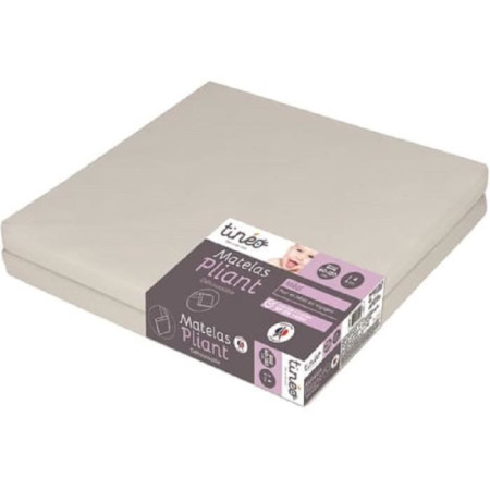 Matelas Bébé Pliant 60x120x4cm - 2 Parties - Couchage D'appoint - Déhoussable - Fabriqué En France