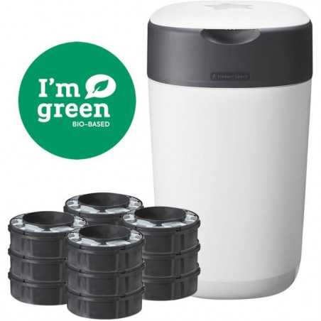 TOMMEE TIPPEE Poubelle a Couches Twist & Click, Starter Pack, Protection Anti-Odeur Et Anti-Germe Garantie, Lot de 12