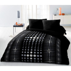 Parure de couette Microfibre STEEVY 220x240cm et 2 taies d'oreillers 63x63cm Noir Parure de couette Microfibre STEEVY 220x240cm et 2 taies d'oreillers 63x63cm Noir