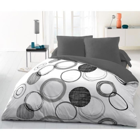 Parure de couette microfibre Audace - 1 housse de couette 220 x 240 cm + 2 taies d'or