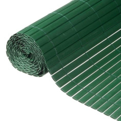 Canisse double face PVC vert foncé - 1 x 3 m - 100% occultant - 1500 g/m² - Set de fixation - NATURE