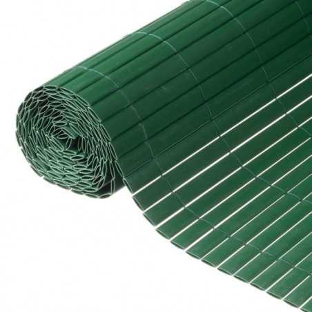 Canisse double face PVC vert foncé - 1 x 3 m - 100% occultant - 1500 g/m² - Set de fixation - NATURE
