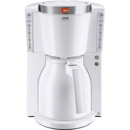 Cafetiere filtre MELITTA Look IV Therm Selection 1011-11 Blanc/Acier Brossé - 12 tass