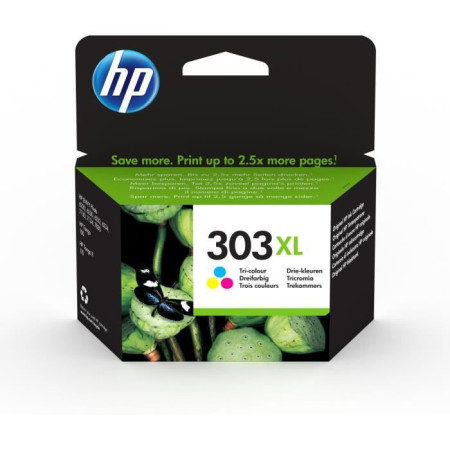 HP 303XL Cartouche d'encre trois couleurs grande capacité authentique (T6N03AE) pour