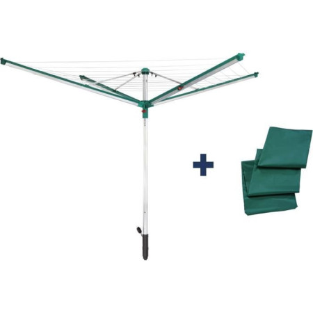 Séchoir parapluie Linomatic 500 Deluxe Cover 82007 Leifheit - Etendoir extérieur rota
