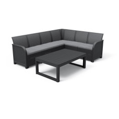 Salon de jardin avec table basse 2 en 1 - en résine - Allibert by KETER - 6 personnes
