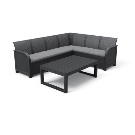 Salon de jardin avec table basse 2 en 1 - en résine - Allibert by KETER - 6 personnes