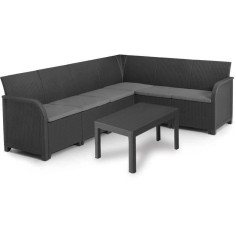 Salon de jardin - résine aspect rotin tressé - Allibert by KETER - 6 personnes - SanR Salon de jardin - résine aspect rotin tressé - Allibert by KETER - 6 personnes - SanR