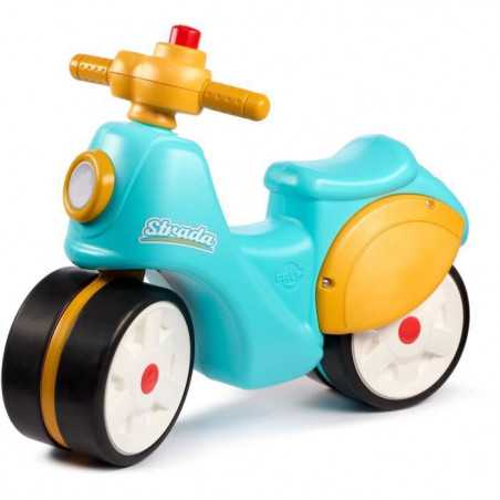 Scooter 1er âge - FALK - Stada - Jaune et bleu - Klaxon manuel - Roues silencieuses - Des 12 mois - 100% Fabriqué en France