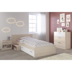 PARISOT Chambre Enfant Complete style contemporain décor acacia clair et blanc - l 90